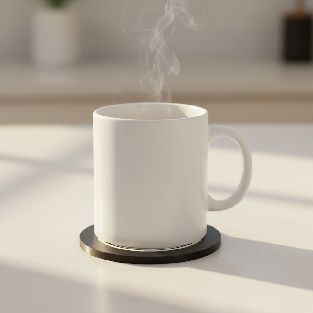 Round coaster lifestyle with texture